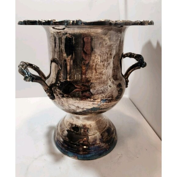 Vtg Oneida Silver Plate Champagne Wine Cooler Ice Bucket Chiller with Handles - Picture 8 of 16